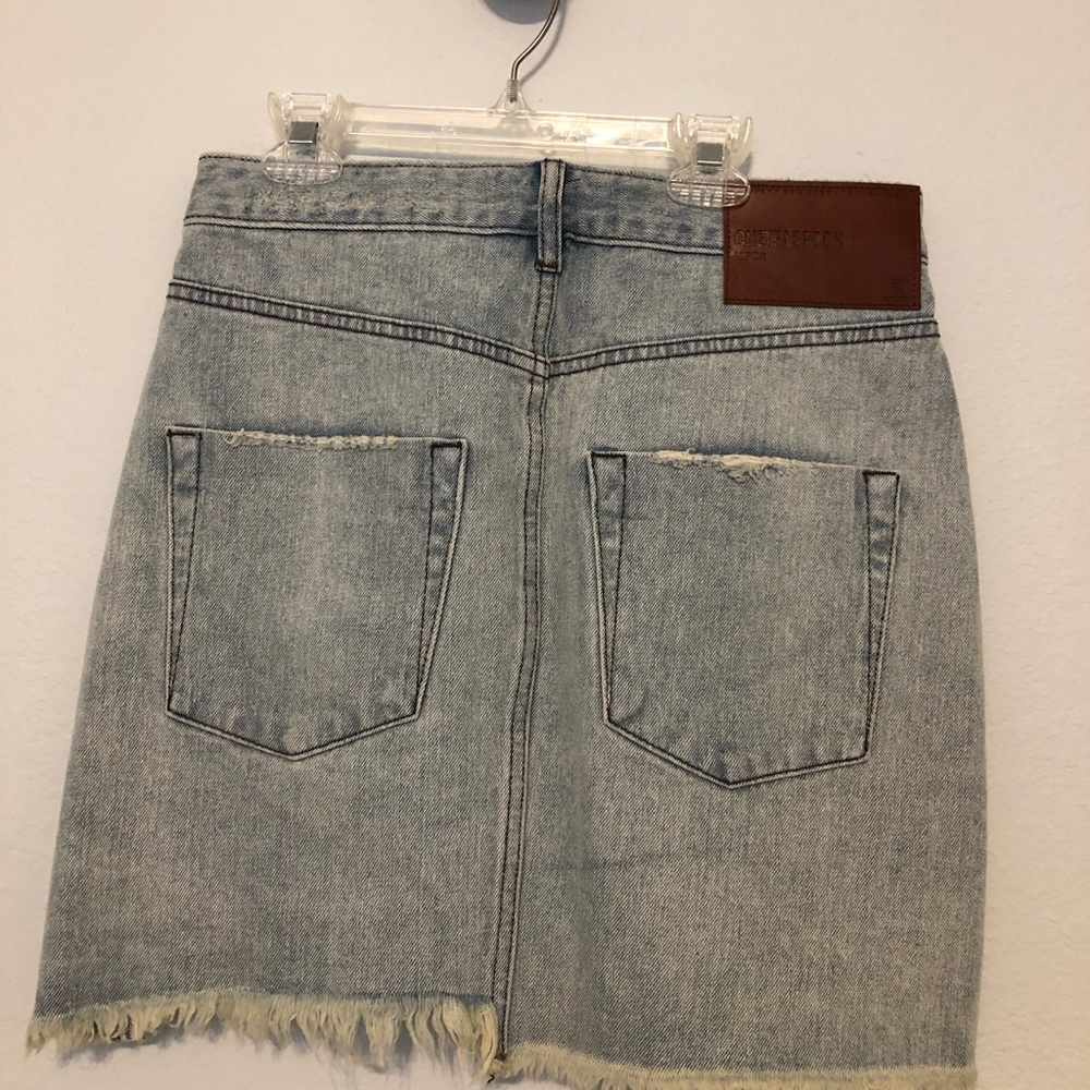 One teaspoon jean button up skirt